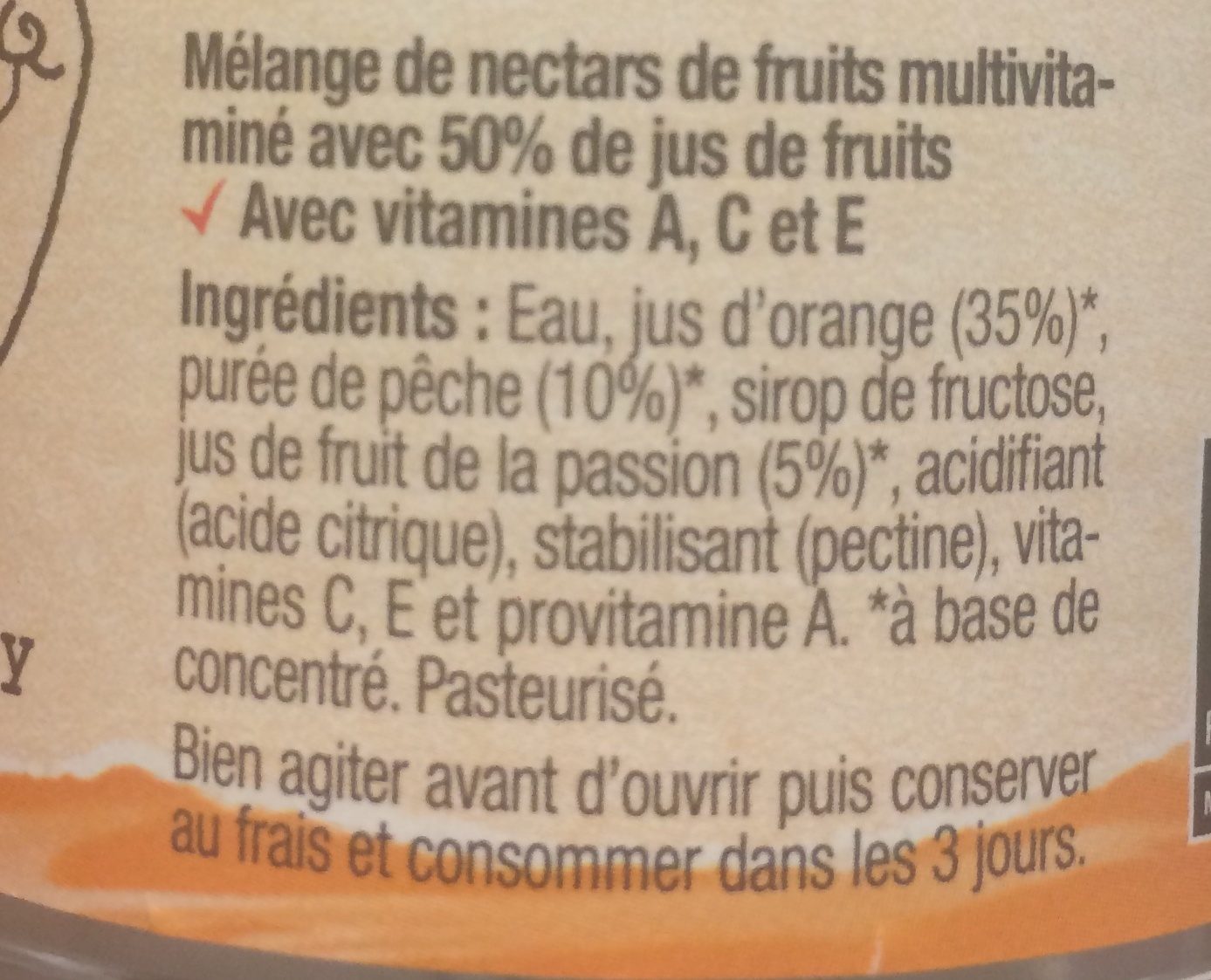 Jus De Fruits Bodyguard - Ingredients - fr