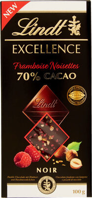 Chocolat noir Framboise Noisettes 70% cacao - Product