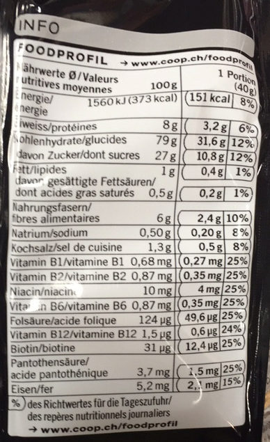 Berry Flakes avec des framboises et des myrtilles - Nutrition facts - fr
