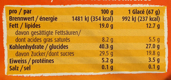 Ovomaltine crunchy ice - Nutrition facts - fr