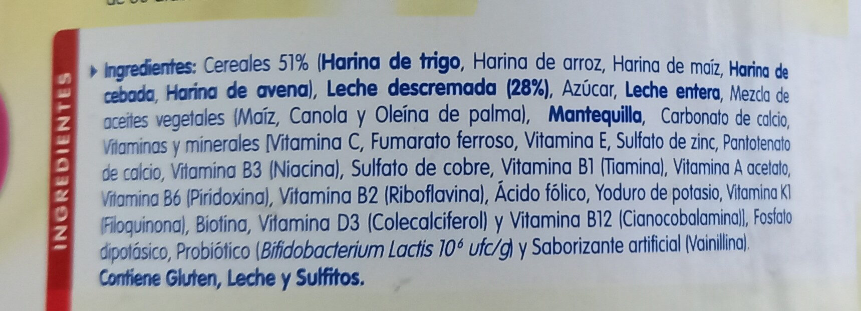 CERELAC - Ingredients - es