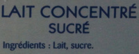 Nestlé - Lait concentré sucré - Ingredients - fr
