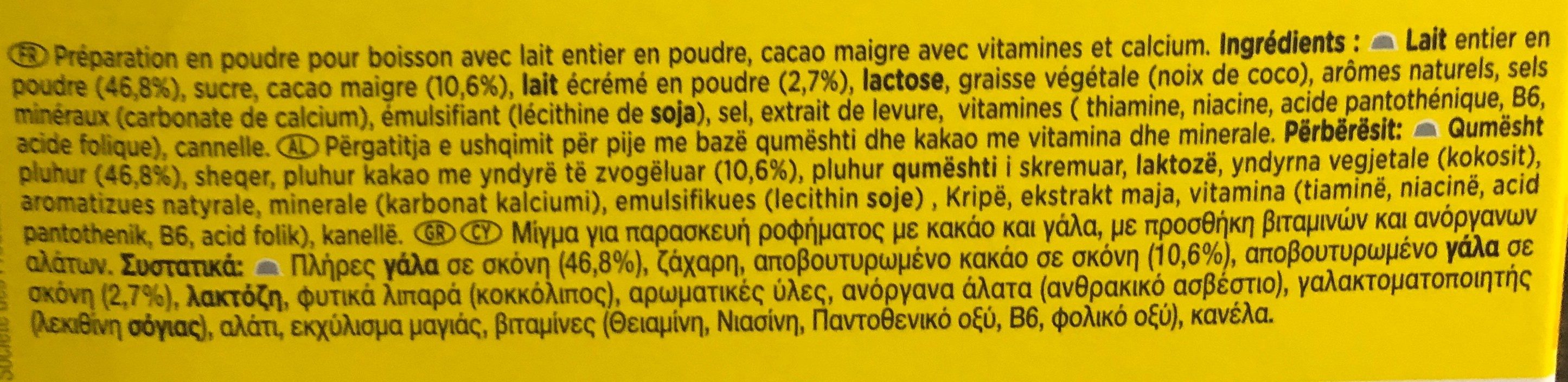 Dolce Gusto Nesquik - Ingredients - fr