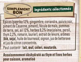 MAGGI Papillotes Rôti Thym et Fines Herbes 30g - Ingredients - fr