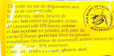NESTLE LES CARRES Dégustation Lait Caramel Pointe de Sel 200g - Ingredients - fr