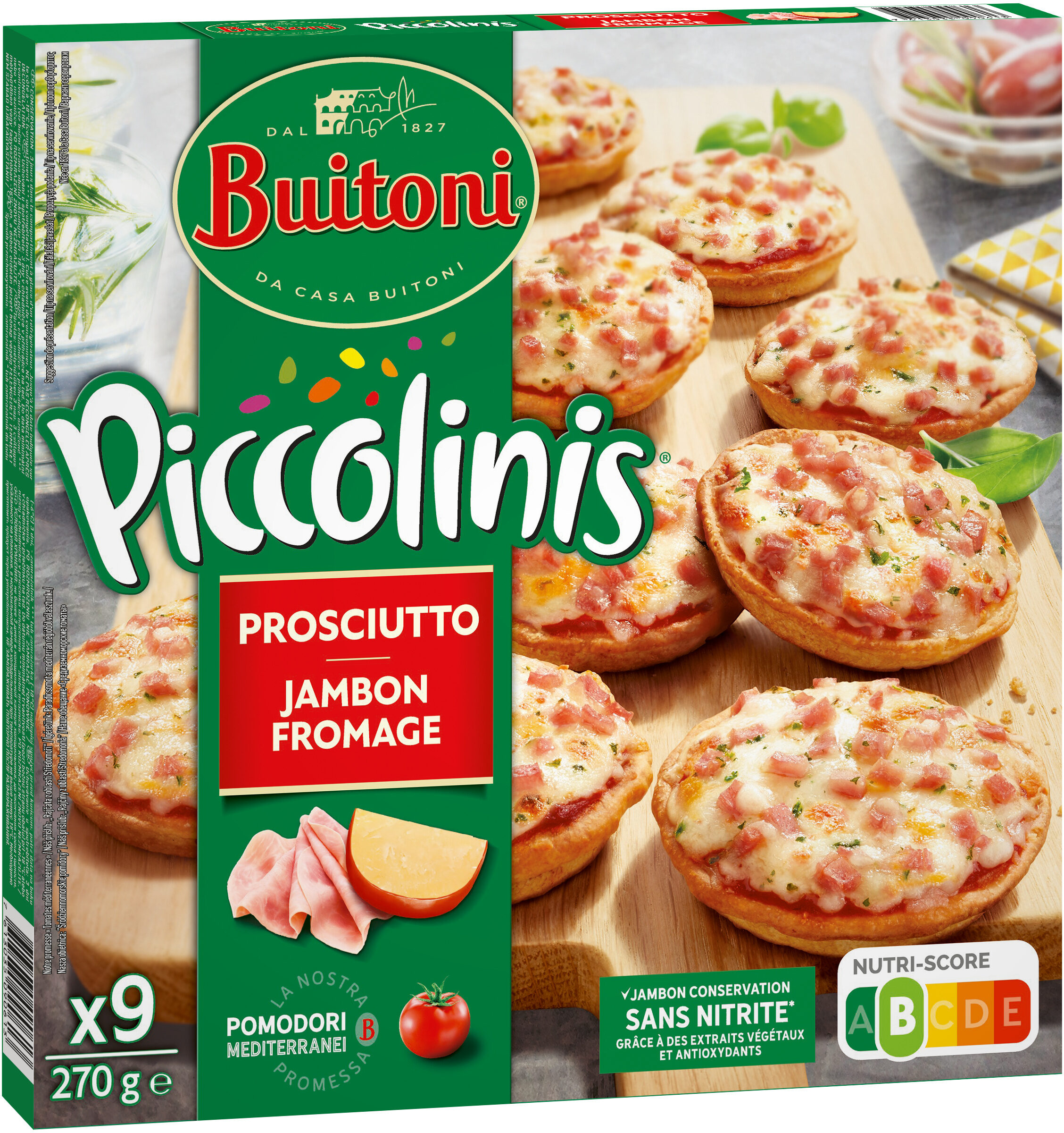 BUITONI PICCOLINIS mini-pizzas surgelées Jambon Fromage 270g - Product - fr