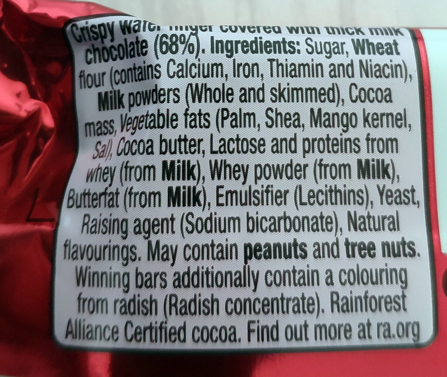 KitKat Chunky - Ingredients - en