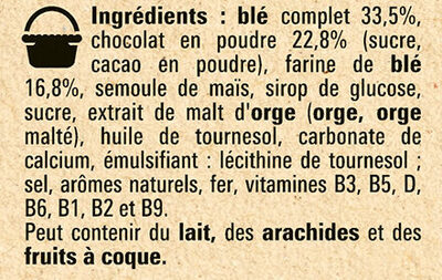 NESTLE CHOCAPIC Céréales Petit Déjeuner 645g PRIX CHOC - Ingredients - fr