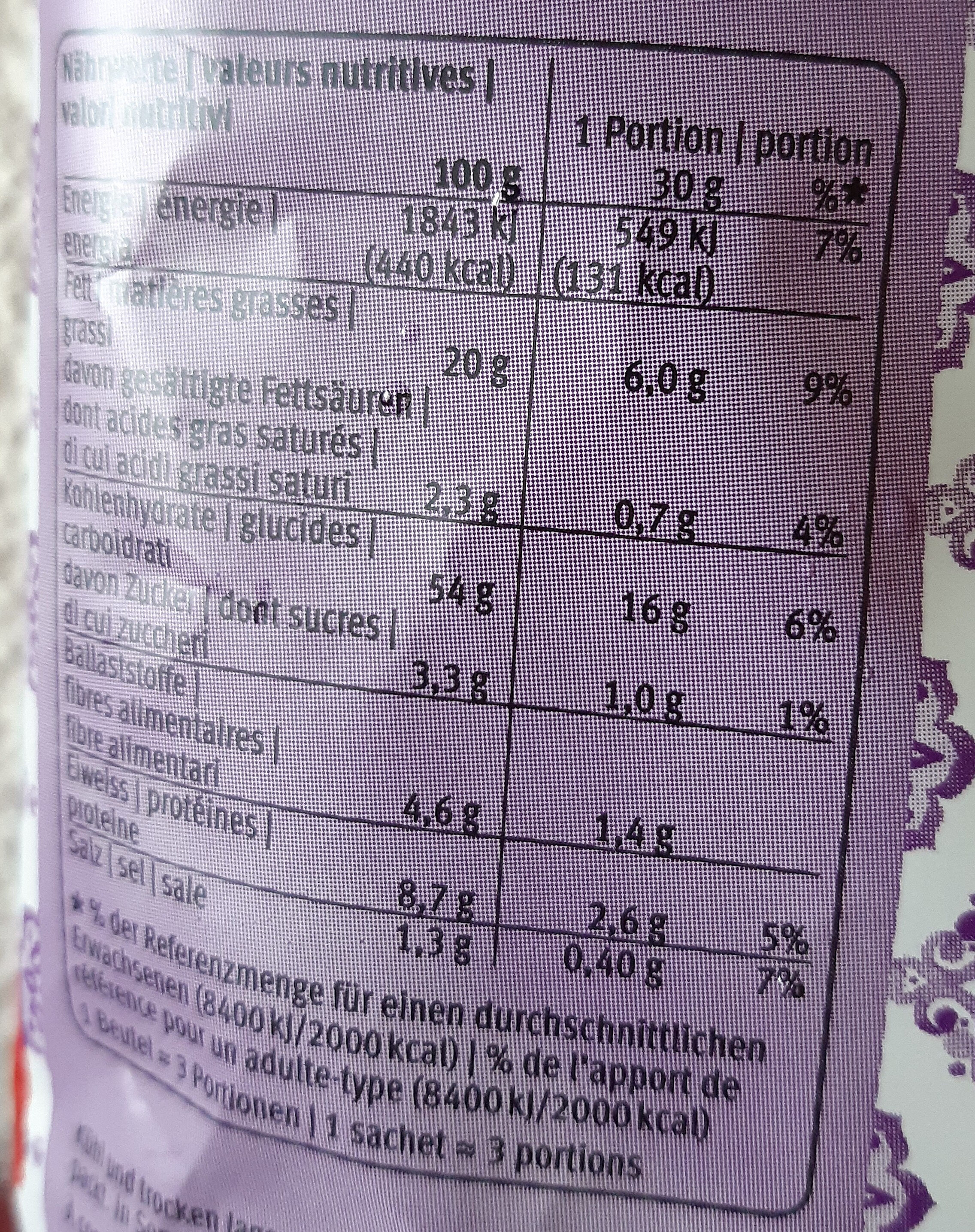 Paprikachips aus Kichererbsen - Nutrition facts - fr