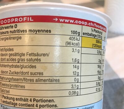 Jogurt Birchermuesli - Nutrition facts - fr