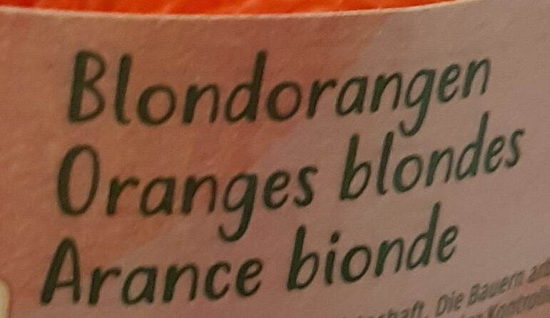Oranges blondes - Ingredients - fr
