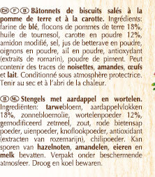 Apéristicks Carottes & Chili - Ingredients - fr