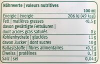 Jus orange sanguine - Nutrition facts - fr