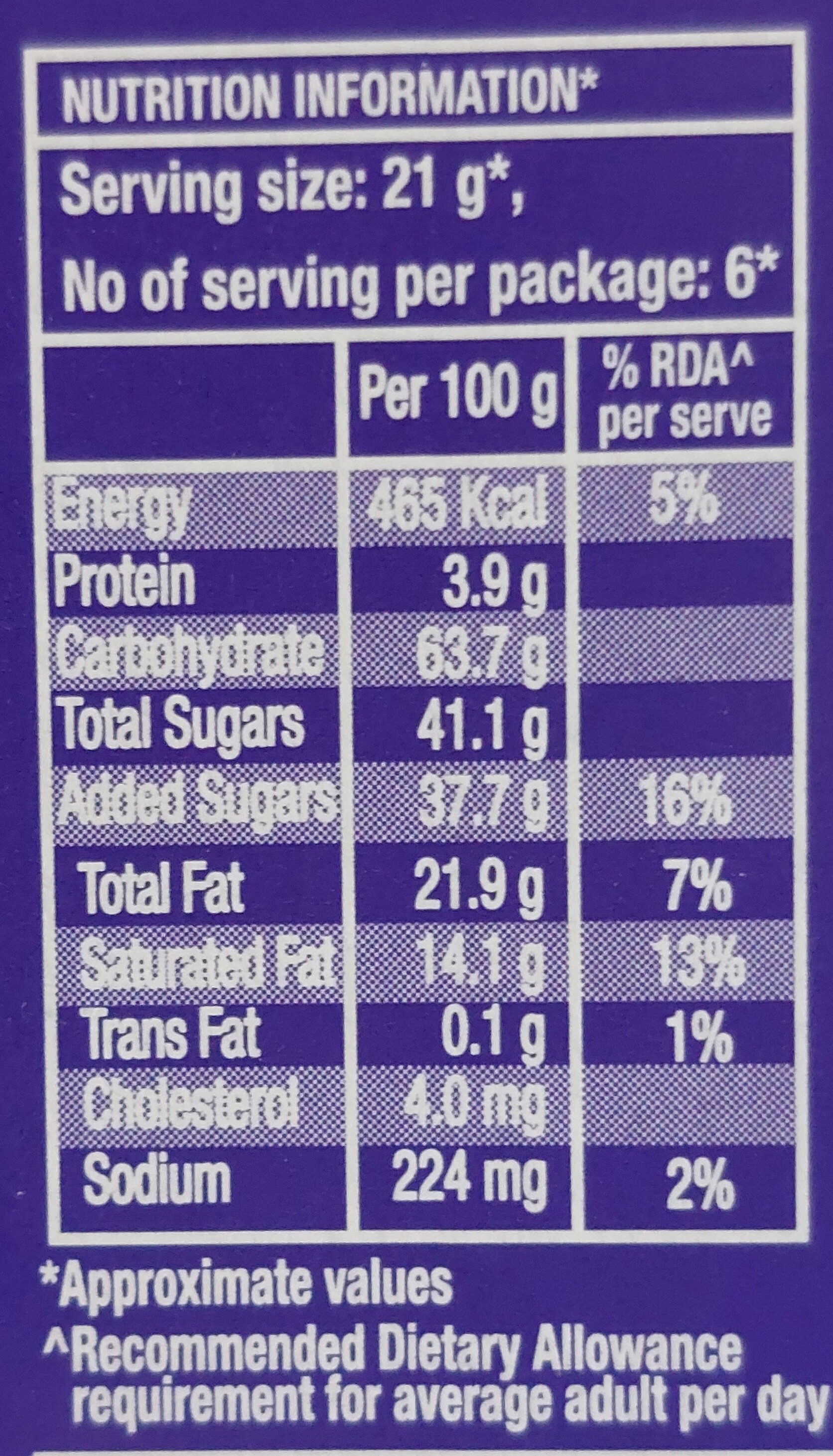 Chocobakes Choc layered Cakes - Nutrition facts - en