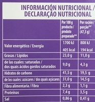 Tarta de chocolate con Milka - Nutrition facts - es