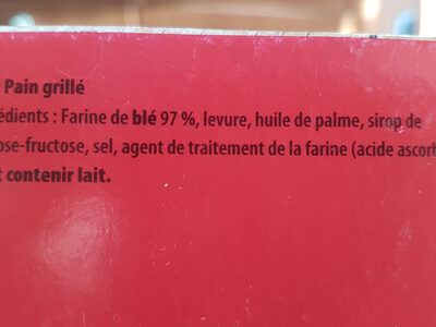 Pain grillé Pelletier - Ingredients - fr