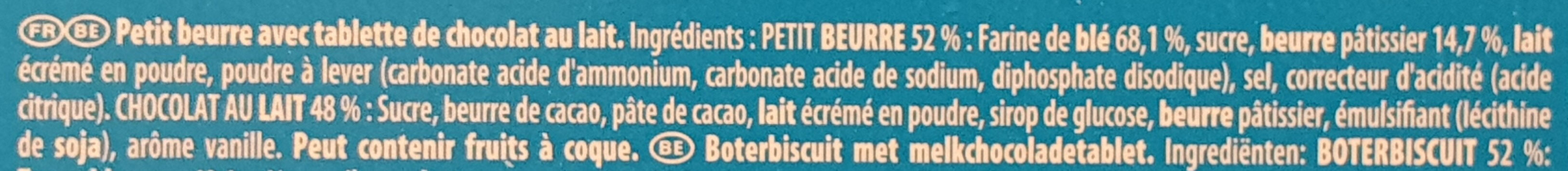 Véritable Petit écolier Pocket Chocolat au Lait - Ingredients - fr