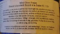 Oreo Mini Strawberry Biscuit - Nutrition facts - fr
