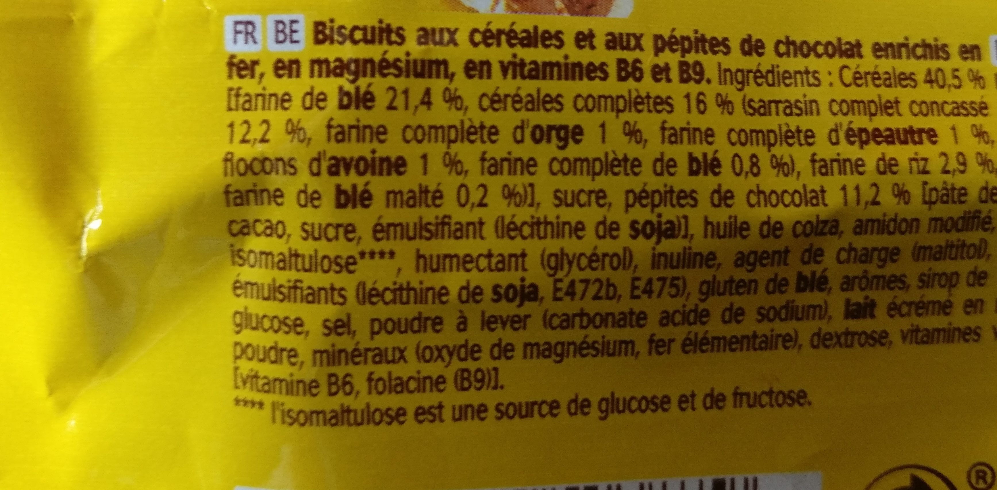 Belvita Le Moelleux - Pépites de Chocolat - Ingredients - fr