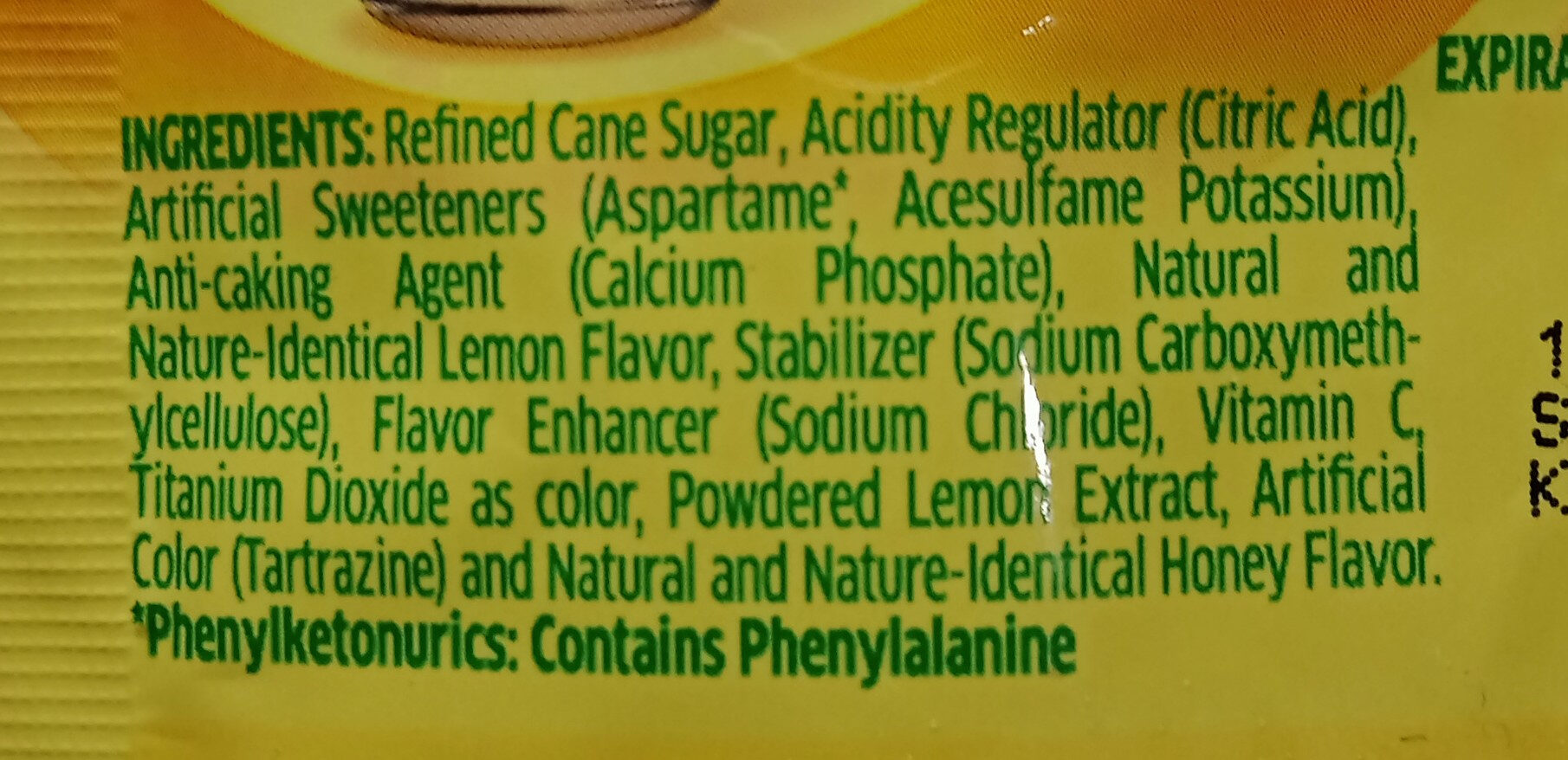 Honey Lemon - Ingredients - en