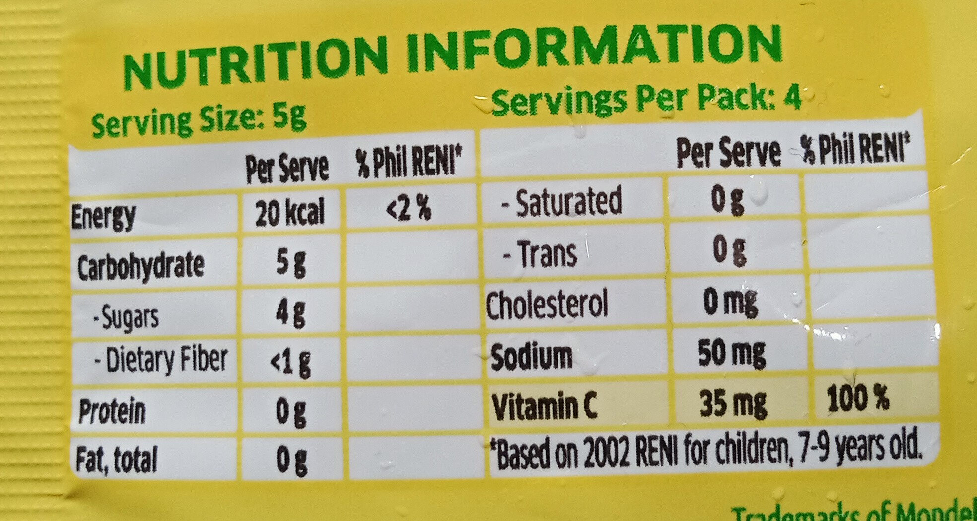 Honey Lemon - Nutrition facts - en