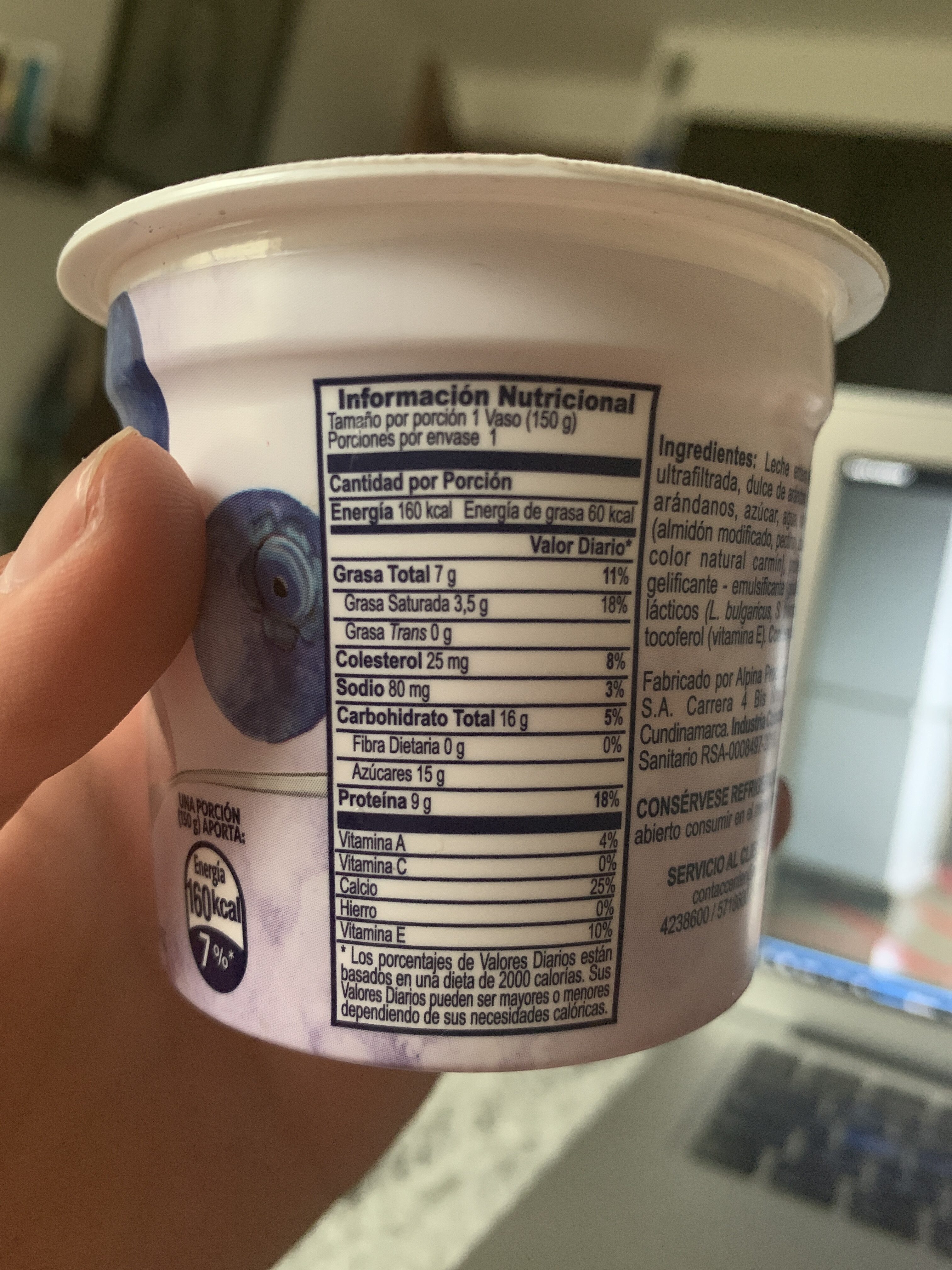 Yogurt Griego Arándanos - Nutrition facts - en