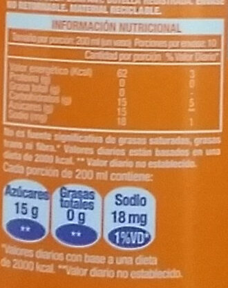 Fanta sabor Naranja - Nutrition facts - es