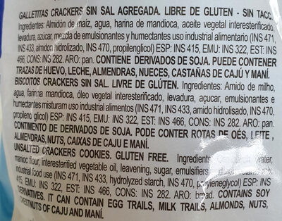 Crackers sin sal - Ingredients - es