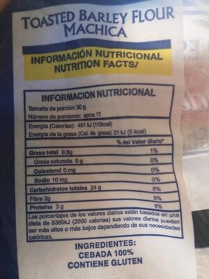 Machica - Nutrition facts