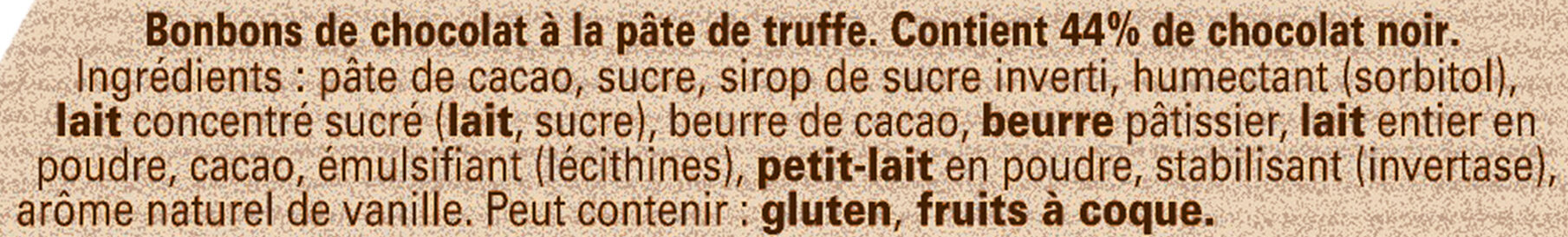 NESTLE DESSERT Truffes au chocolat Noir 250g - Ingredients - fr