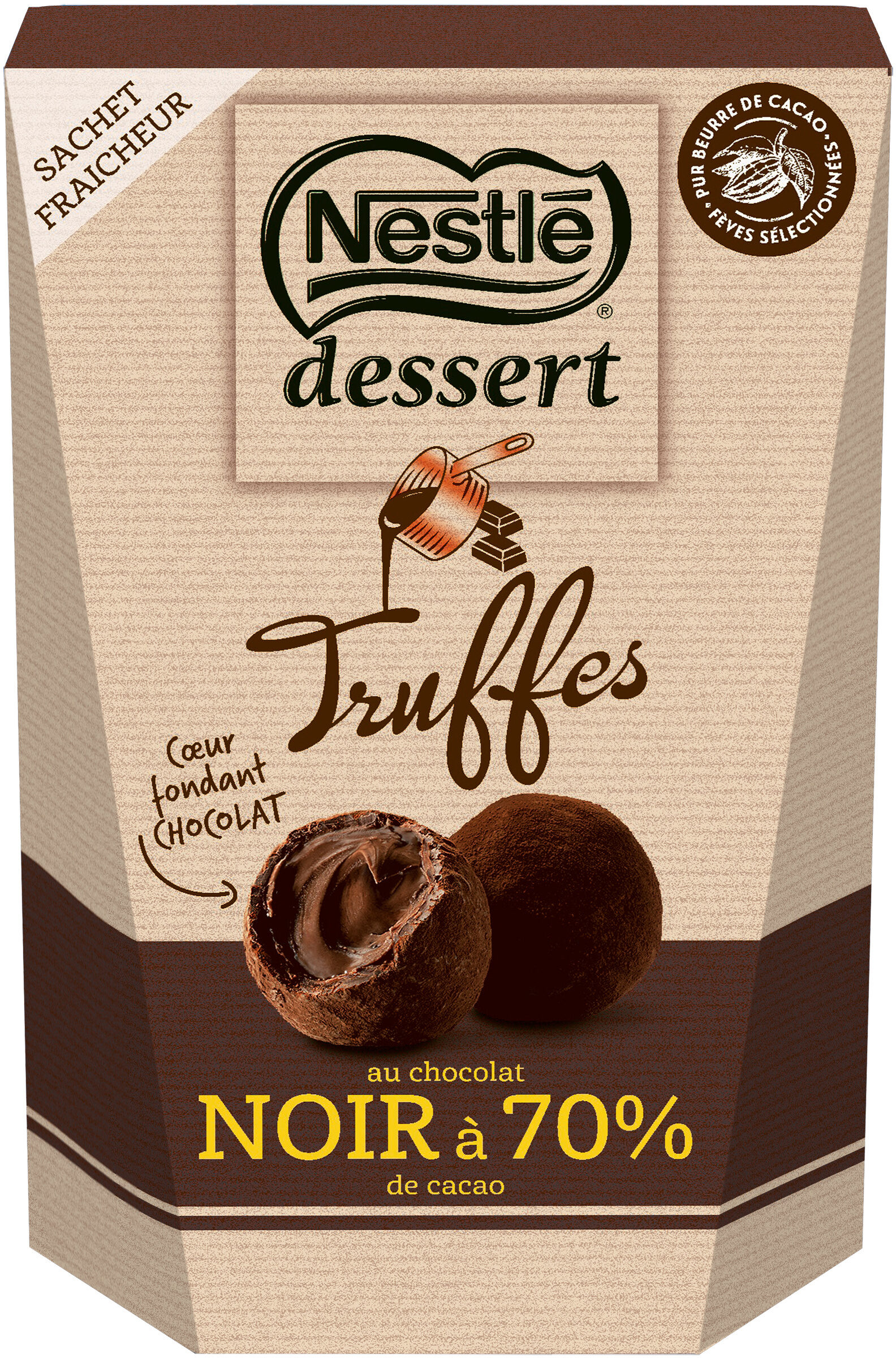 NESTLE DESSERT Truffes au chocolat Noir 70% 250g - Product - fr