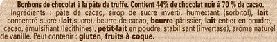 NESTLE DESSERT Truffes au chocolat Noir 70% 250g - Ingredients - fr