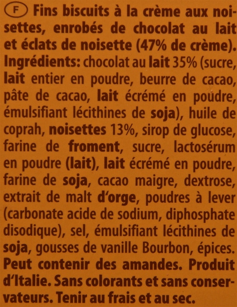 GP CREME DE NOISETTE 100G - LOACKER - 100g - Ingredients - fr