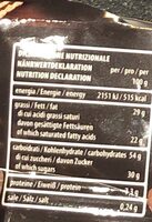 Loacker chocolat fondente dark - Nutrition facts - en