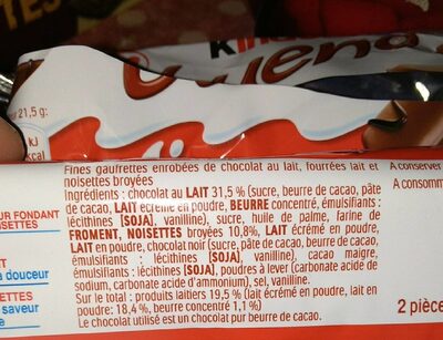 Kinder Bueno - Nutrition facts