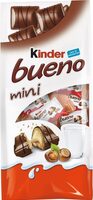 Kinder bueno mini fines gaufrettes enrobees de chocolat au lait fourrees lait et noisettes sachet de 20 pieces - Product - fr
