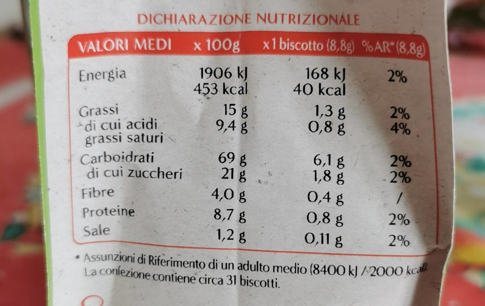 Semplicissimi cereali - Nutrition facts - it