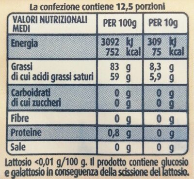 Burro senza lattosio - Nutrition facts - it