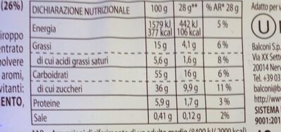 Trancetto albicocca - Nutrition facts - fr