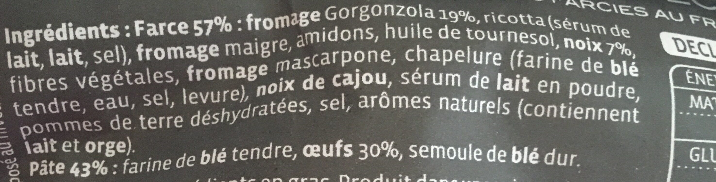 GRAND RAVIOLI GORGOZOLA ET NOIX - Ingredients - fr