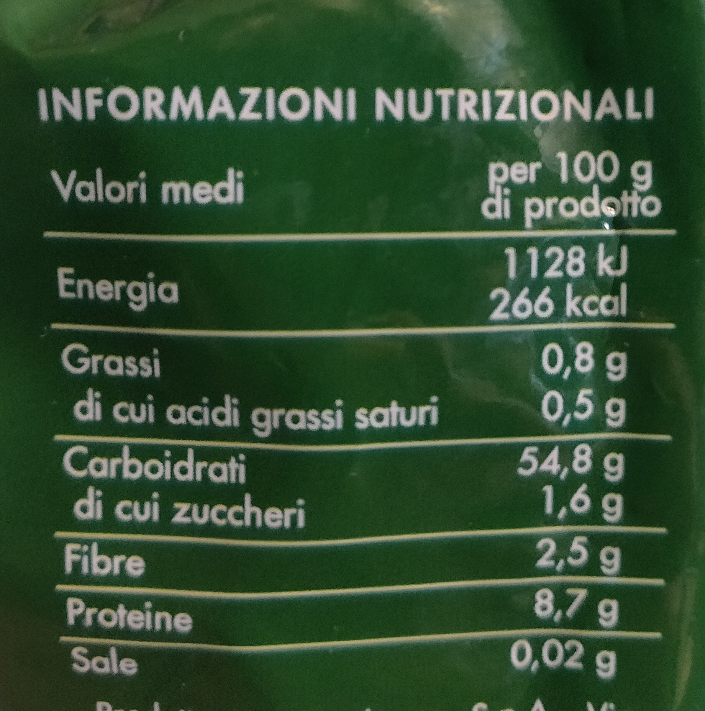 Trofie - Nutrition facts - it