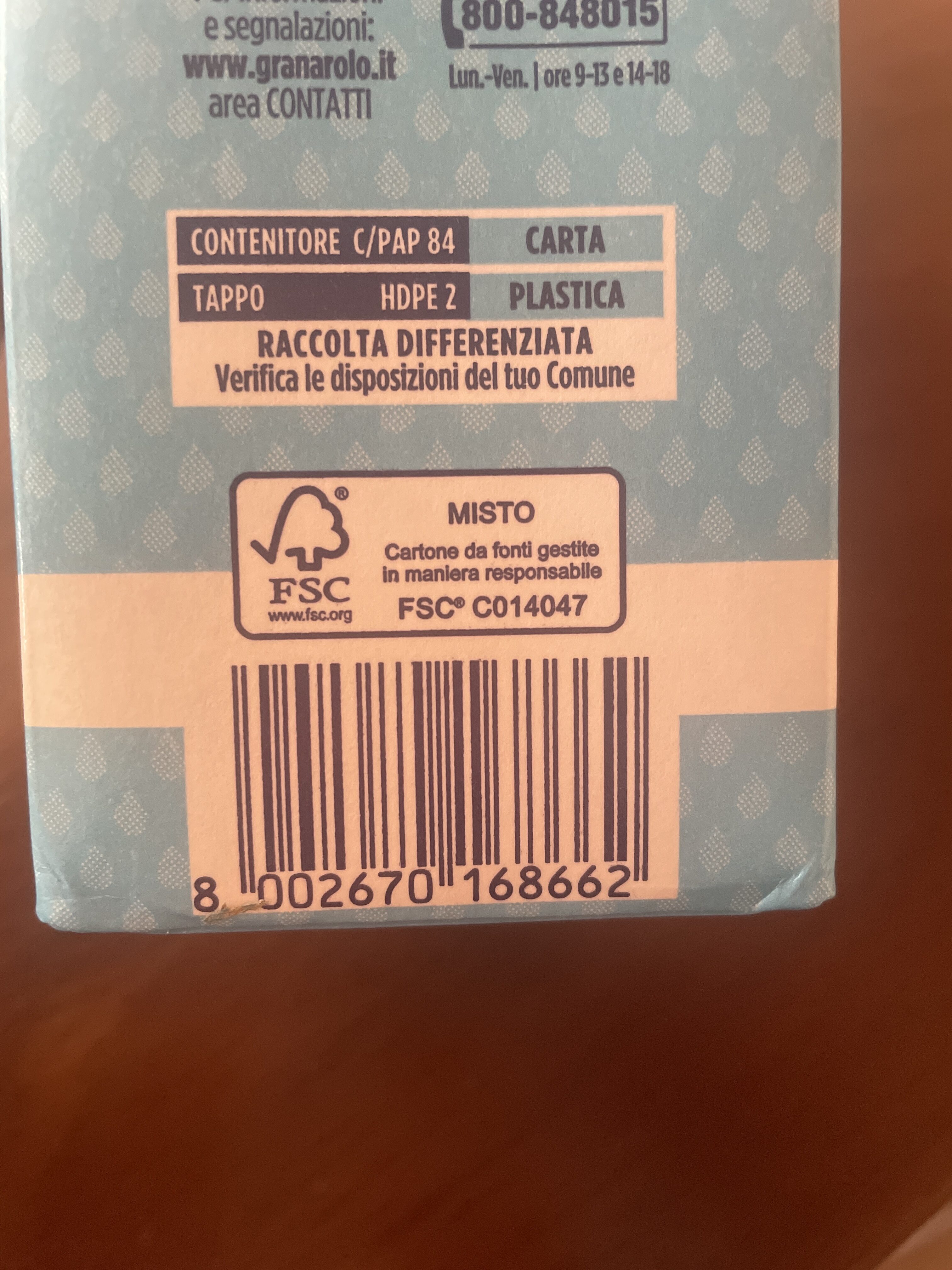 Latte Granarolo bontá leggera - Recycling instructions and/or packaging information - it