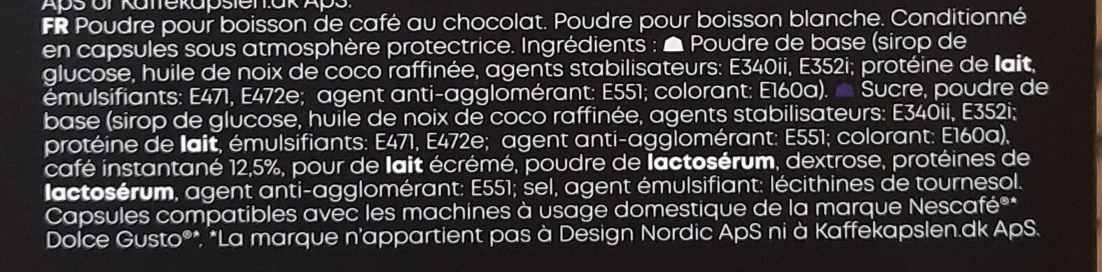 Mocha - Ingredients - fr