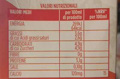 Latte UHT intero - Nutrition facts - it