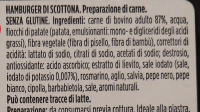 hamburger di scottona - Ingredients - it