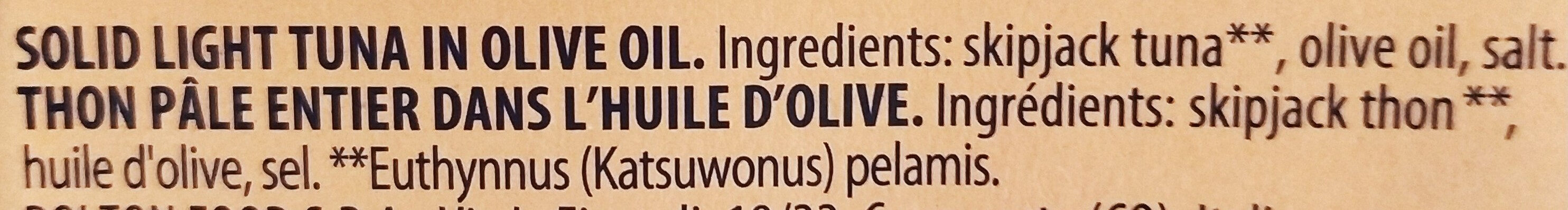 Solid Light Tuna in Olive Oil - Ingredients - en
