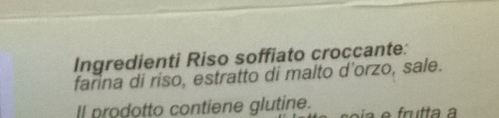 Riso Soffiato Croccante - Ingredients - it