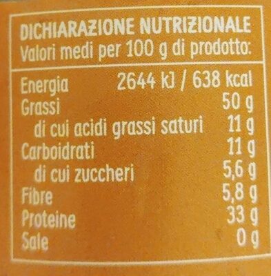 Crema di arachidi - Nutrition facts - en