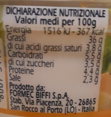 Ragù di soia Biffi - Nutrition facts - it