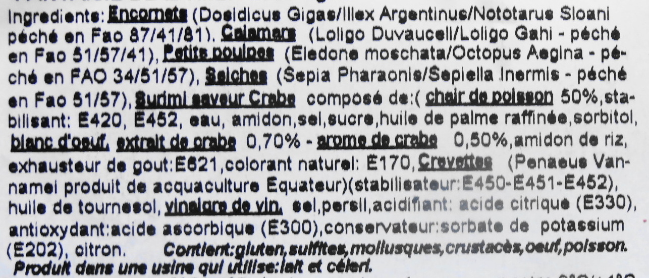 Fantaisies de la mer des Puglia - Ingredients - fr